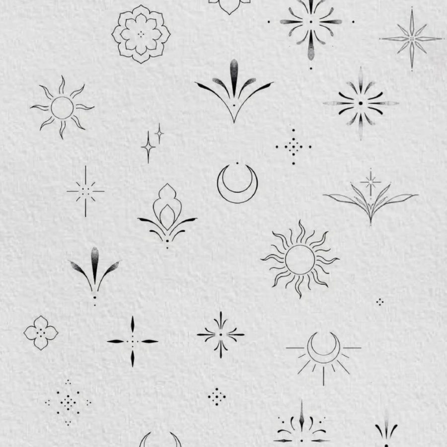 Cold Hearted Tattoo flash design sheet