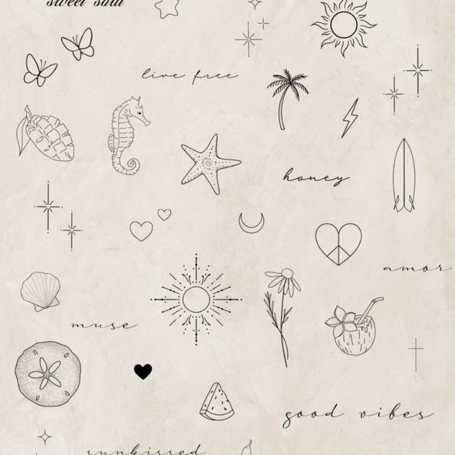 Cold Hearted Tattoo flash design sheet