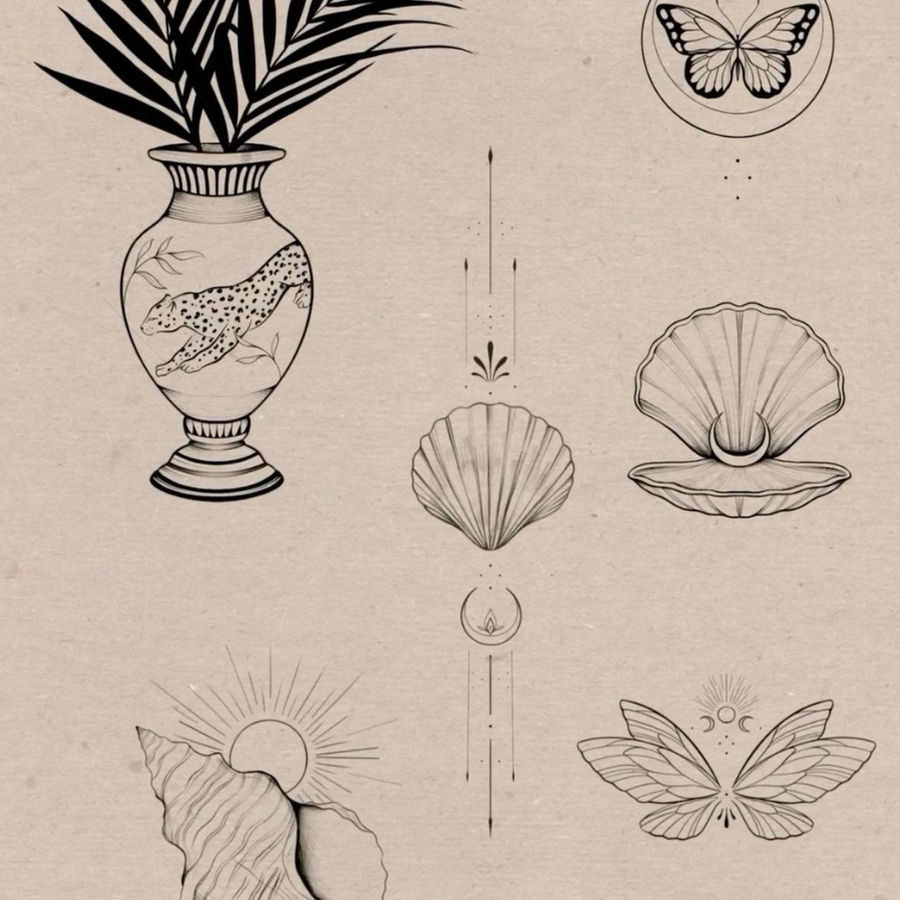 Cold Hearted Tattoo flash design sheet
