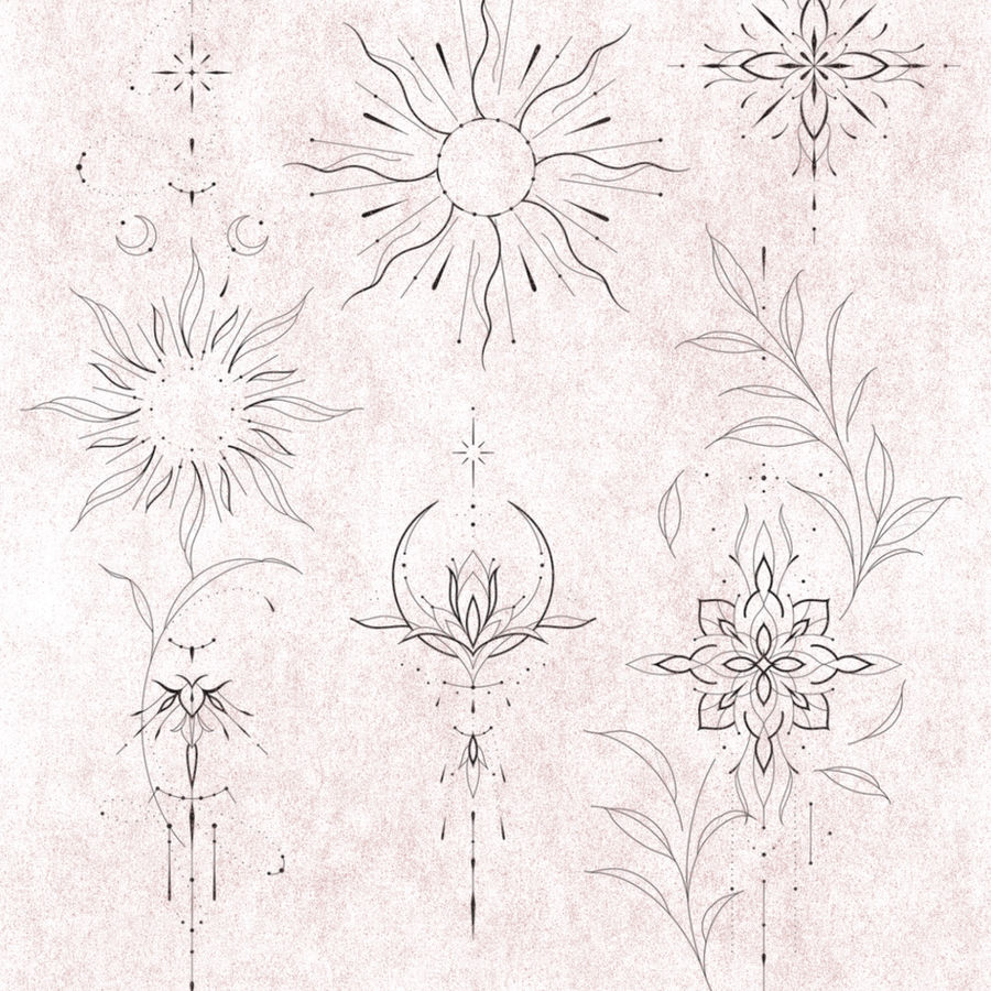 Cold Hearted Tattoo flash design sheet